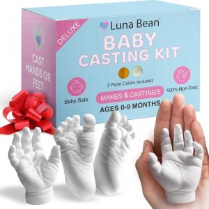 imageLuna Bean Baby Footprint Hand Casting Kit  Baby Monthly Milestone Casting Kit  New Mom Gifts5 Castings Kit