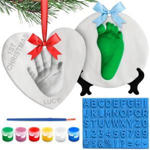 imageLuna Bean Baby Hand ampamp Footprint Kit  New Mom Gifts Keepsake Ornament Registry Gifts for Parents Newborn Babies Shower Casting Clay Molding Boy ampamp Girl Plaster Print Making Set