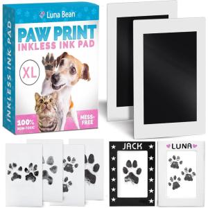 imageLuna Bean Paw Print Kit  MessFree Paw Print Stamp Pad for Dogs ampamp Cats  14pc Dog Nose Print Kit ampamp Pet Paw Print Impression Kit Clean  Touch Ink Pad for Dog Paw Prints  Dog Mom Gifts for Women