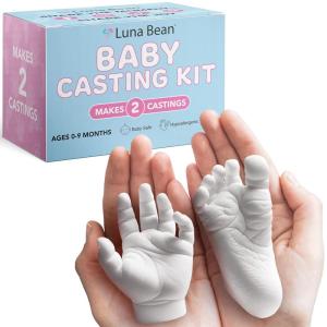 imageLuna Bean Baby Footprint ampamp Hand Casting Kit 4 Pack Newborn Keepsake Foot Hand Mold Kit  Baby Shower New Mom Gifts2 Castings Kit